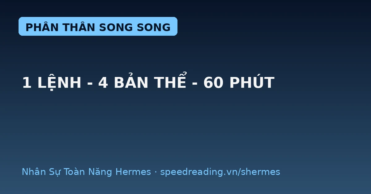 Hermes phân thân: 1 lệnh 4 bản thể, 60 phút xong 4 việc — chatbot thì bạn tự làm từng cái