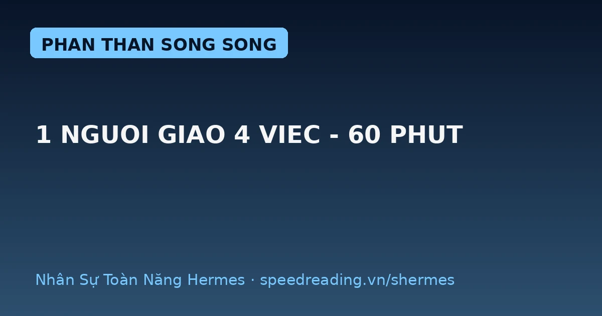 Hermes phân thân: 1 người giao 4 việc, xong trong 60 phút — chatbot không làm được