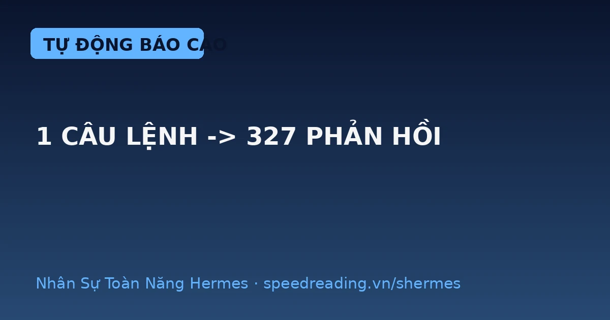 Tạo quiz khảo sát khách: giao 1 câu, Hermes tự design – đăng – thu 327 phản hồi – báo cáo trong 24h (tôi làm tay mất 3 ngày)
