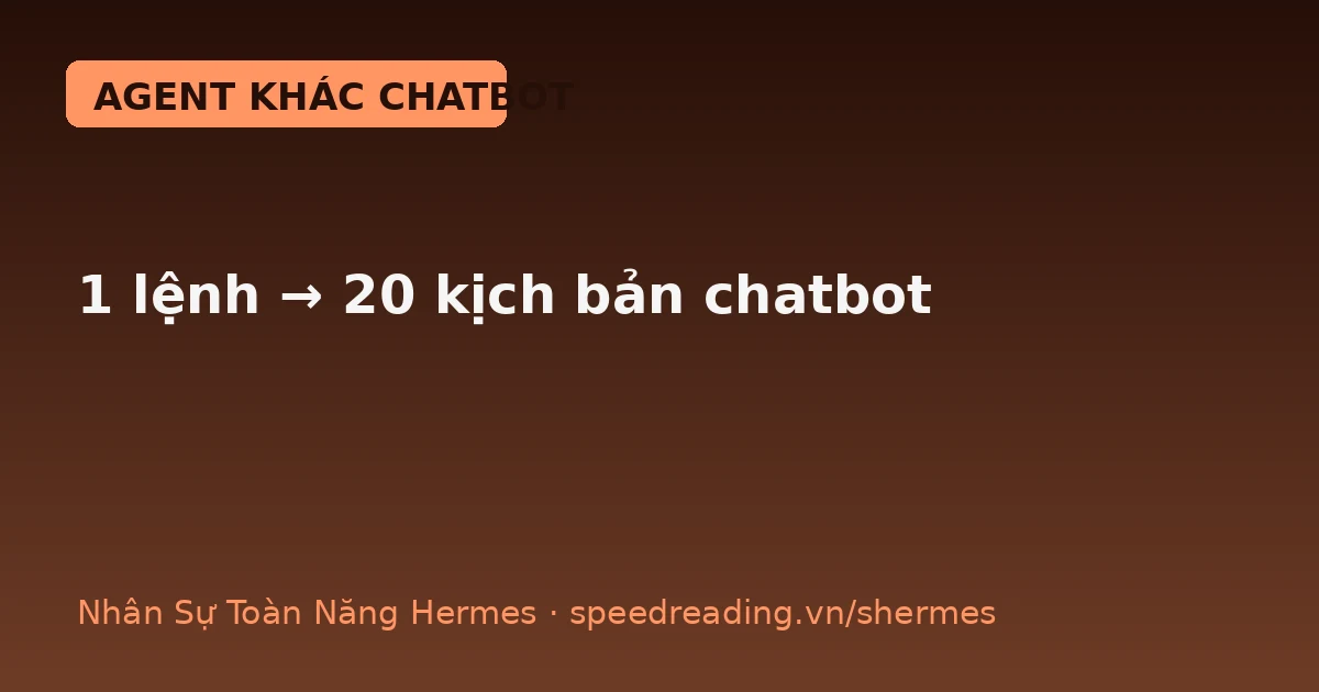 Chatbot chỉ biết 'nói', Agent thì 'viết luôn': 1 lệnh → 20 kịch bản chăm sóc khách