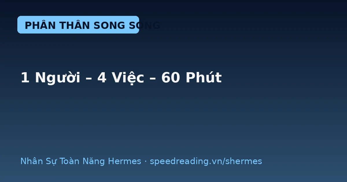 Chatbot làm 1 việc rồi nghỉ — Hermes phân thân: 1 lệnh, 4 việc, xong trong 60 phút