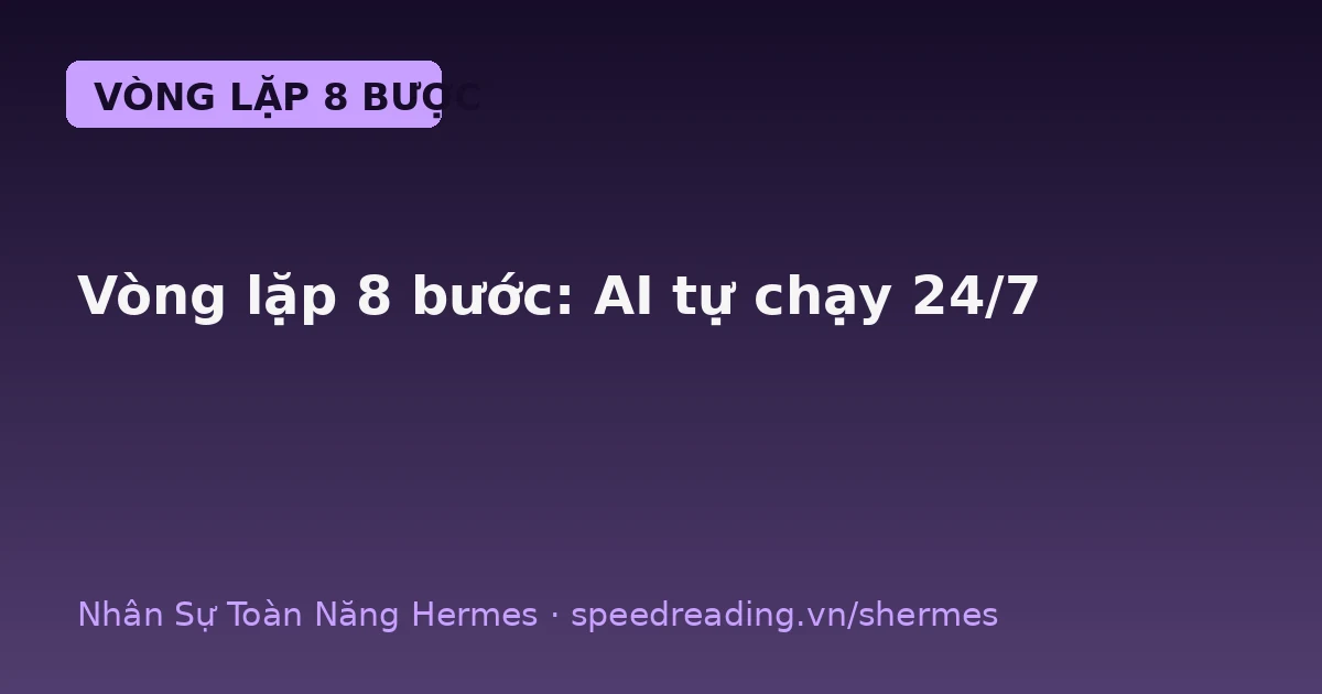 Chatbot trả lời 1 lần rồi nghỉ — Hermes chạy vòng lặp 8 bước, tự làm blog 24/7 không nghỉ